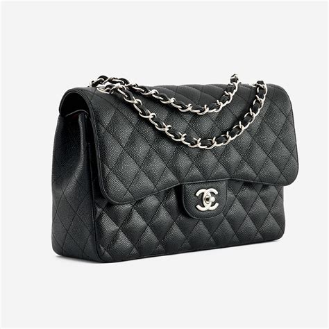 borsa chanel timeless jumbo caviar black|Chanel Black Quilted Caviar Jumbo Timeless Classic Double .